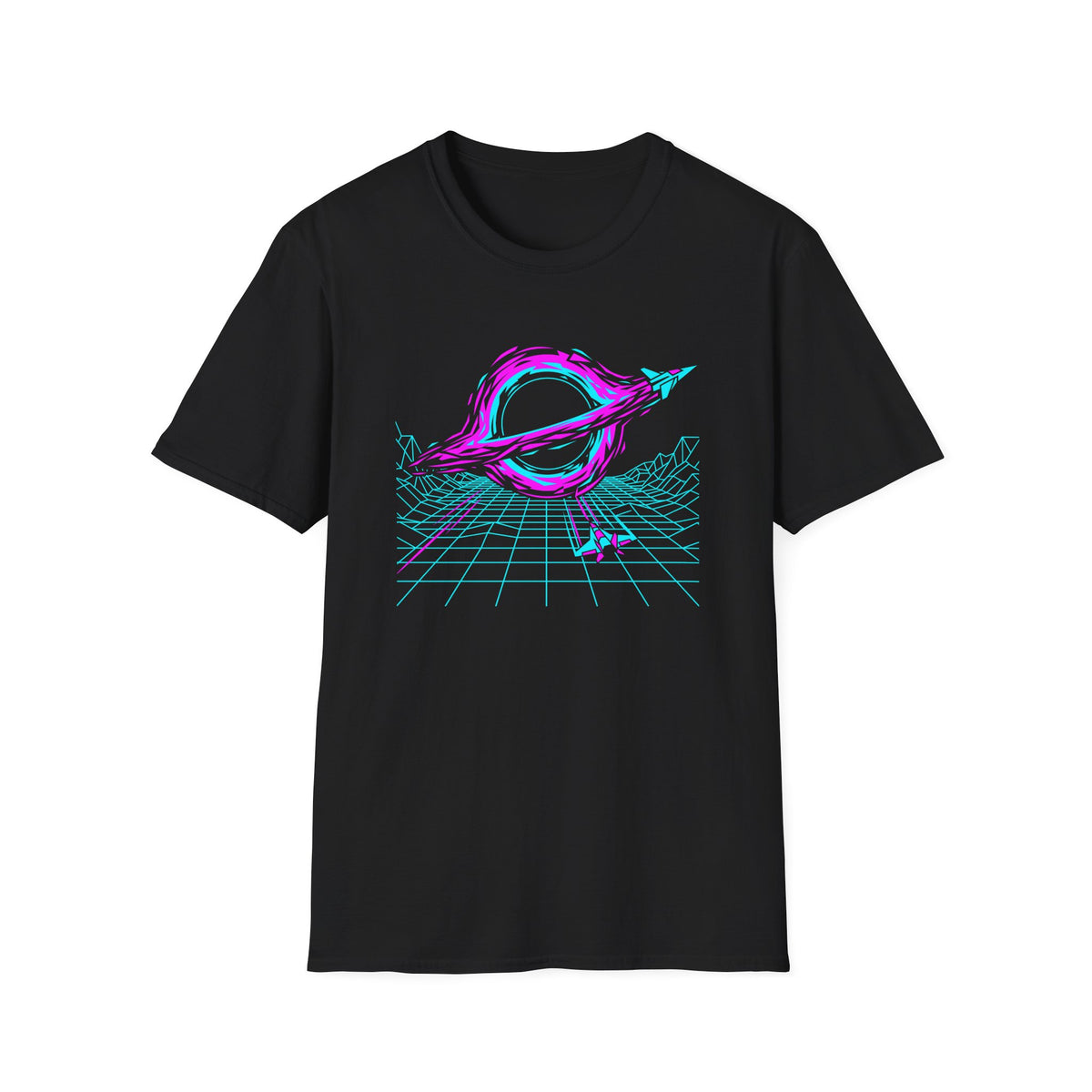 Synthwave Black Hole Retro 80s Space Graphic T-Shirt