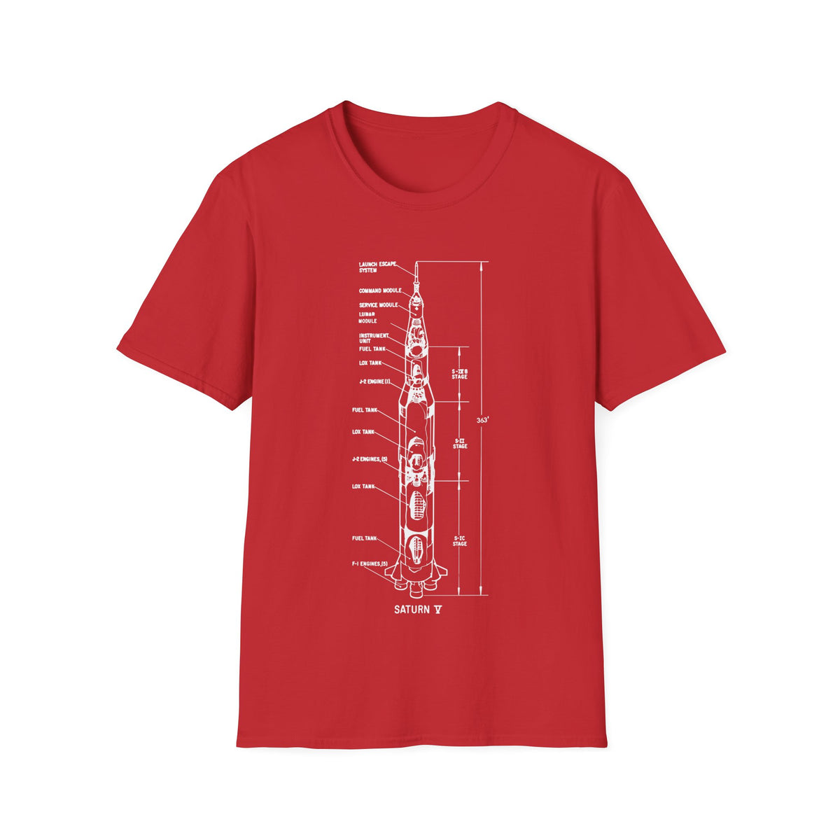 Apollo Saturn V Diagram T-Shirt