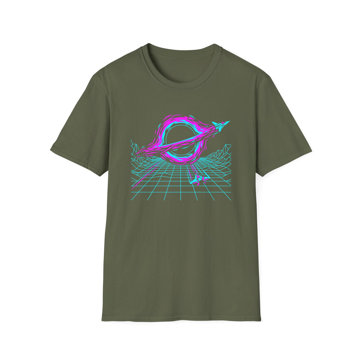 Synthwave Black Hole Retro 80s Space Graphic T-Shirt